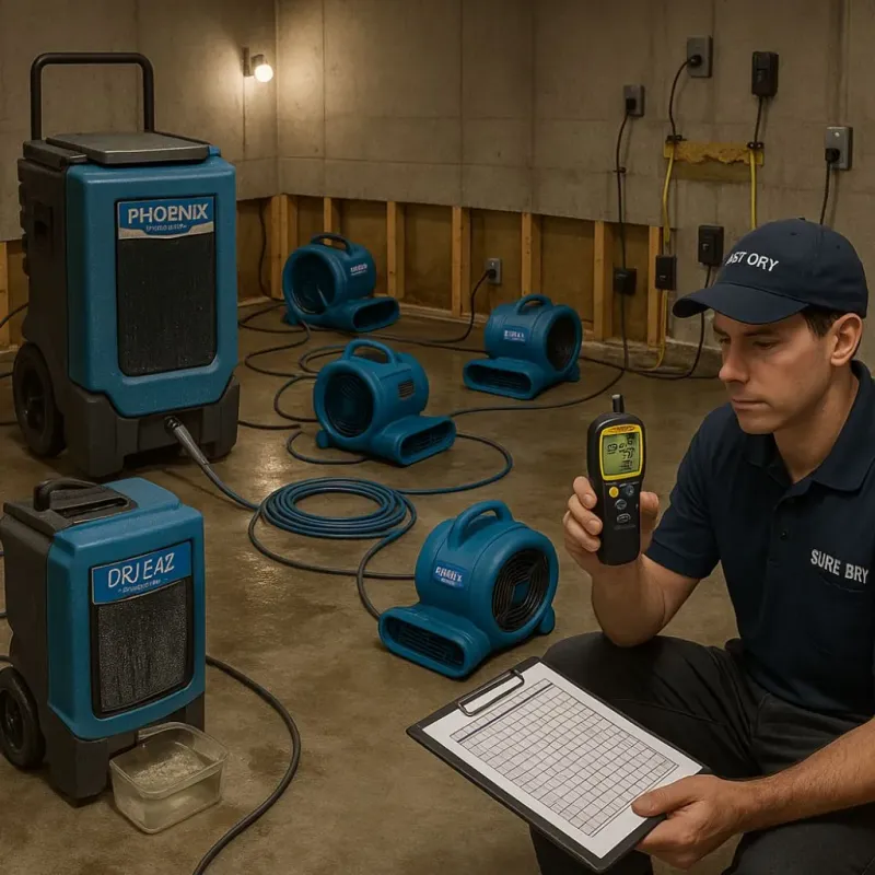 Structural Drying and Dehumidification process in Marcellus, MI